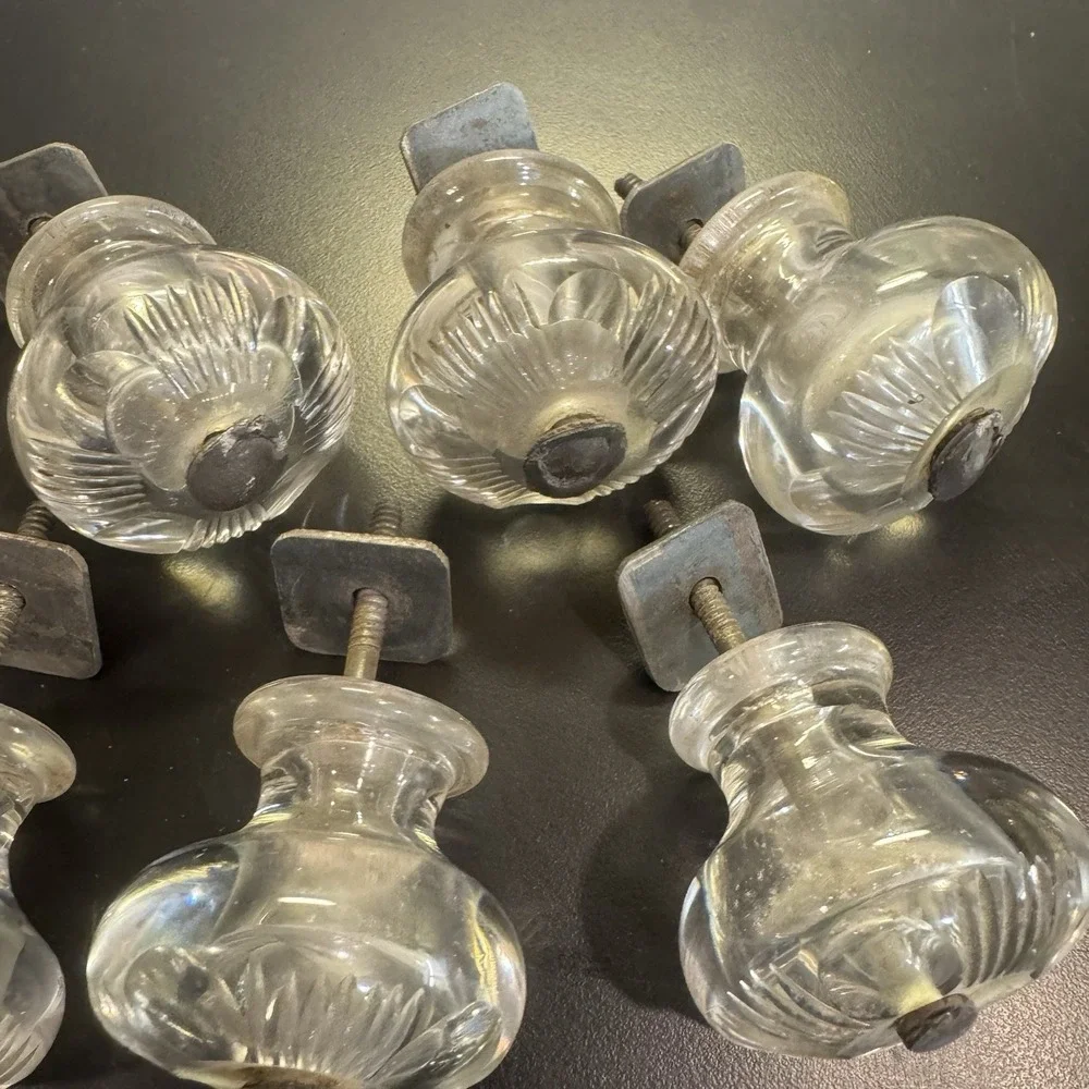 Vintage 2 Inch Round Glass Dresser‎ Drawer Knobs  1.5
